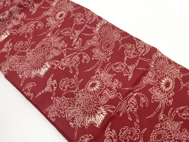 JAPANESE KIMONO / NAGOYA OBI / KIKU & BIRD 